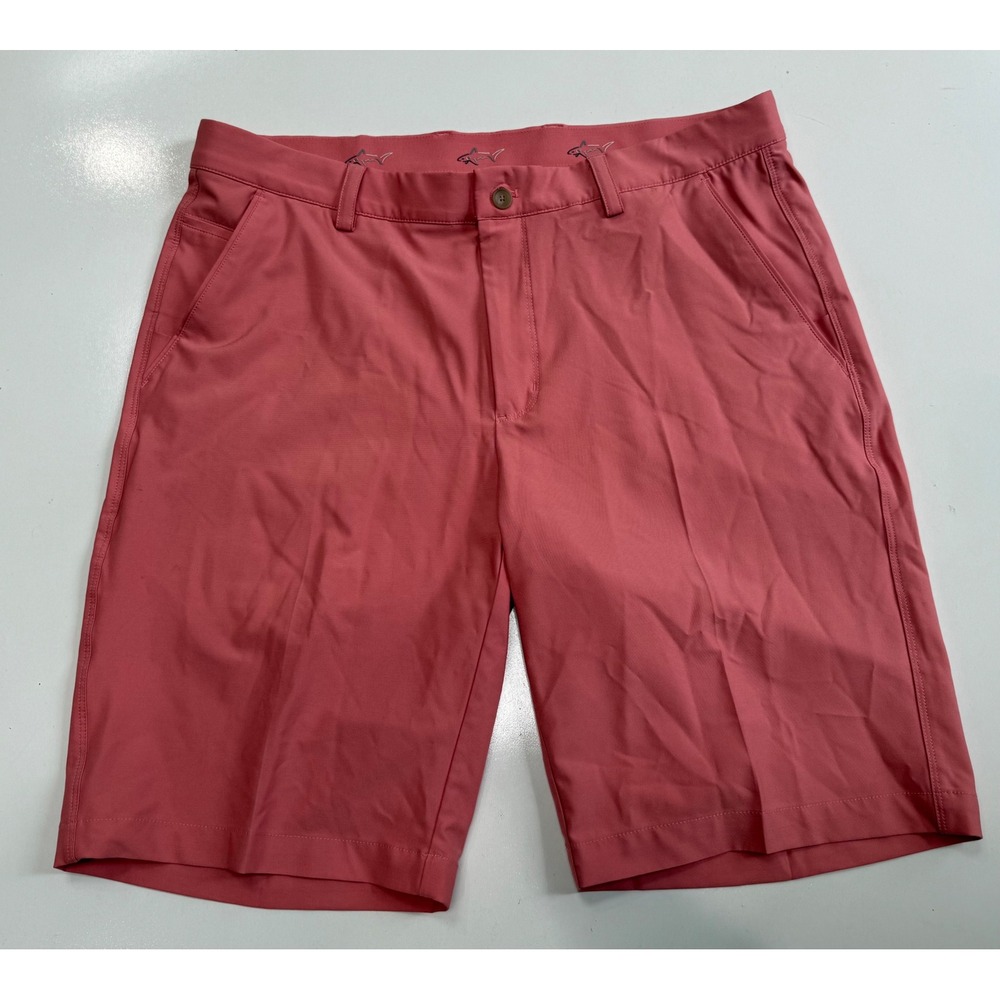 Greg Norman ML75 Microlux Golf Shorts Mens 34 Salmon Pink Play Dry Performance